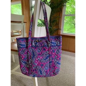 Large Vera Bradley Button Tote in "Boysenberry"
